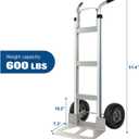Hand Truck Heavy Duty, Hand Truck Dolly 400lbs Capacity, Dolly Cart with Pneumatic Tire for Moving Home, Workshop, Office (400LB)