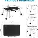 Valeo Folding Step Stool, Adjustable Step Stool with Non-Slip Platform, 330 Lbs Capacity, Step Ladder for Adults or Kids in Kitchen, Bathroom, RV, Camping, Office, White, 15 " x 10.2" x 1.8 "