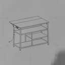 VASAGLE Kitchen Island with Drop Leaf, 47.2" Width Rolling Kitchen Cart with Power Strip