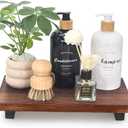 Wooden Bathroom Counter Tray Organizer Kitchen Soap Sink Trays Decor Farmhouse Wood Risers Modern Dish Soap Dispenser Holder Pedestal Stand Bathroom Vanity Accessories Countertop Decorative Tray 12x6x9In