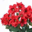 YXZZWL 8 Bundles Artificial Flowers for Front Door, Fake Silk Azalea Bouquet Silk Flowers for Outside UV Resistant Realistic Faux Plants for Planter Farmhouse Patio Garden Walkways Home Decor (Red)