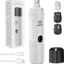 Dog Nail Grinder with 2 LED Light,3-Speed Rechargeable Dog Nail Trimmer, Upgraded Powerful Electric Dog Toe Nail File Quiet Painless, Paws Grooming for Small Medium Large Dogs Cats-White