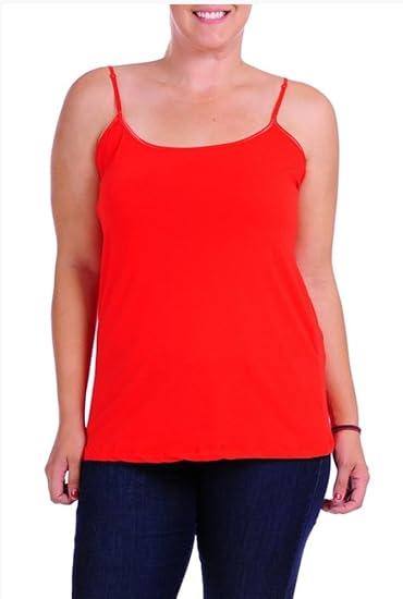 Plus Size Women's Camisole Built-in Shelf Bra Adjustable Spaghetti Straps Tank Top ST-001X