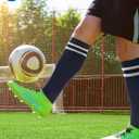 CWVLC Soccer Socks for Kids Youth Adult, Cotton Football Softball Baseball Socks (Black, XL)