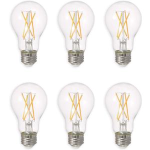 Ledvance Sylvania Led Truwave Natural Series Light Bulb, 60W Equivalent, Efficient 8W A19, Medium Base, Dimmable, 800 Lumens, 2700K, Soft White, Clear - 6 Pack (40806)