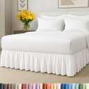 Bedskirt Full Size Ruffle - 12 inch Drop Dust Ruffle Bed Skirt with Platform - Ultra-Soft, Easy Fit Premium Hotel Quality - Wrinkle Free & Fade Resistant - For Women, Men, Kids & Teens - Antique White