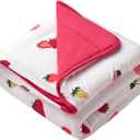 BubblePanda Rayon Made from Bamboo Baby Blanket for Boys Girls Neutral Soft Crib Blanket Toddler Quilt Comforter Newborn Nursery 30 x 40 Inch Strawberry