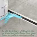 Duzzy 98 Inch Collapsible Shower Water Dam Shower Stopper Barrier and Retention System and Keeps Water Inside Threshold Dry and Wet Separation Suitable for Bathroom and Kitchen