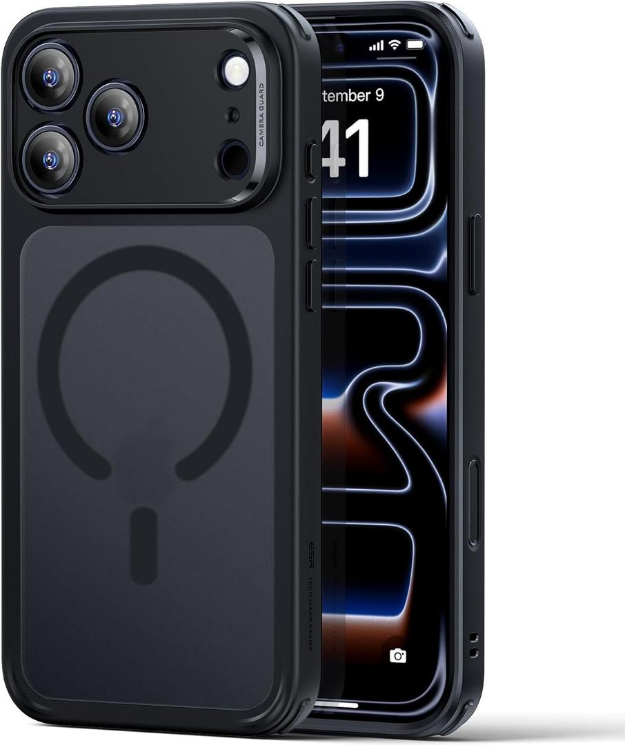 ESR for iPhone 17 Pro Case, Camera Control, Compatible with MagSafe, Shockof Military-Grade tection, Magnetic Phone Case for iPhone 17 Pro, Classic Hybrid Case, Frosted Black