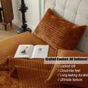Velvet Oversized King Size Quilt Set 120x128 Soft Striped Bed Cover Set All Seasons Cozy Breathable Bedspread Includes 2 Pillowcases 2036,Caramel