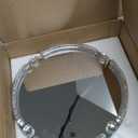 Crystal Dresser Tray, Mirror Glass Makeup Vanity Organizer Filled Crushed Diamond, 10" x 10" Round Jewelry Trinket Perfume Tray for Bathroom Bedroom, Home Decor, Hotel Banquet, Party (Silver)