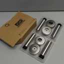 JQK Door Stopper Chrome, 304 Stainless Steel Thicken 1mm Sound Dampening Door Stop Bumper Wall Protetor 4 Pack, Polished Chrome, DSB5-CH-P4 (Chrome & Black Tip)