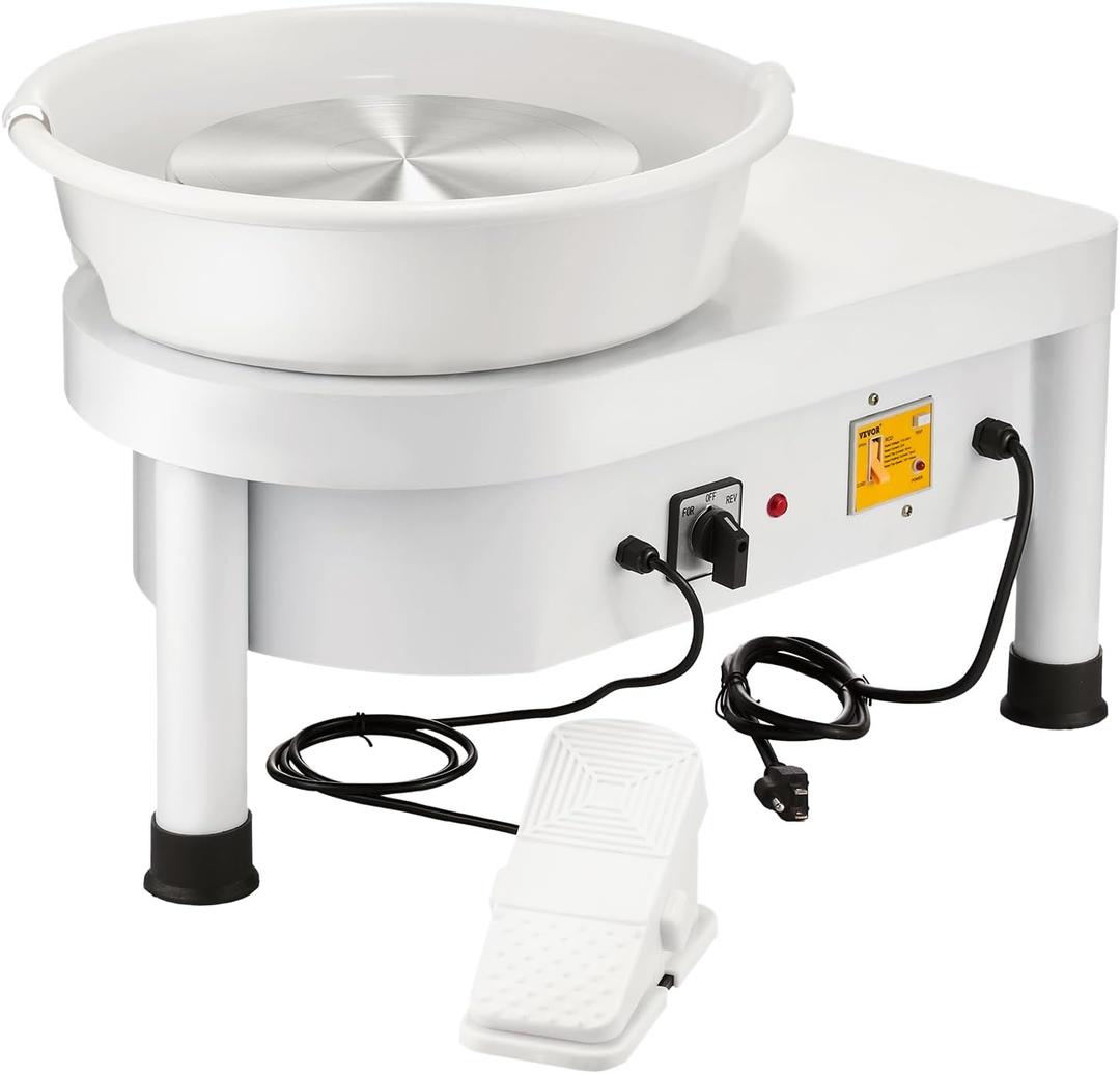 Vevor Pottery Wheel 25CM Pottery Forming Machine 350W Electric Wheel for Pottery with Foot Pedal and Detachable Basin Easy Cleaning for Ceramics Clay Art Craft DIY : Arts, Crafts & Sewing