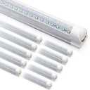 10-Pack 8ft LED Shop Light Fixture - 90W T8 Integrated LED Tube Light - 6500K 12000LM V-Shape Linkable - High Output - Clear Cover - Plug and Play - 270 Degree Lighting for Garage, Shop, Barn