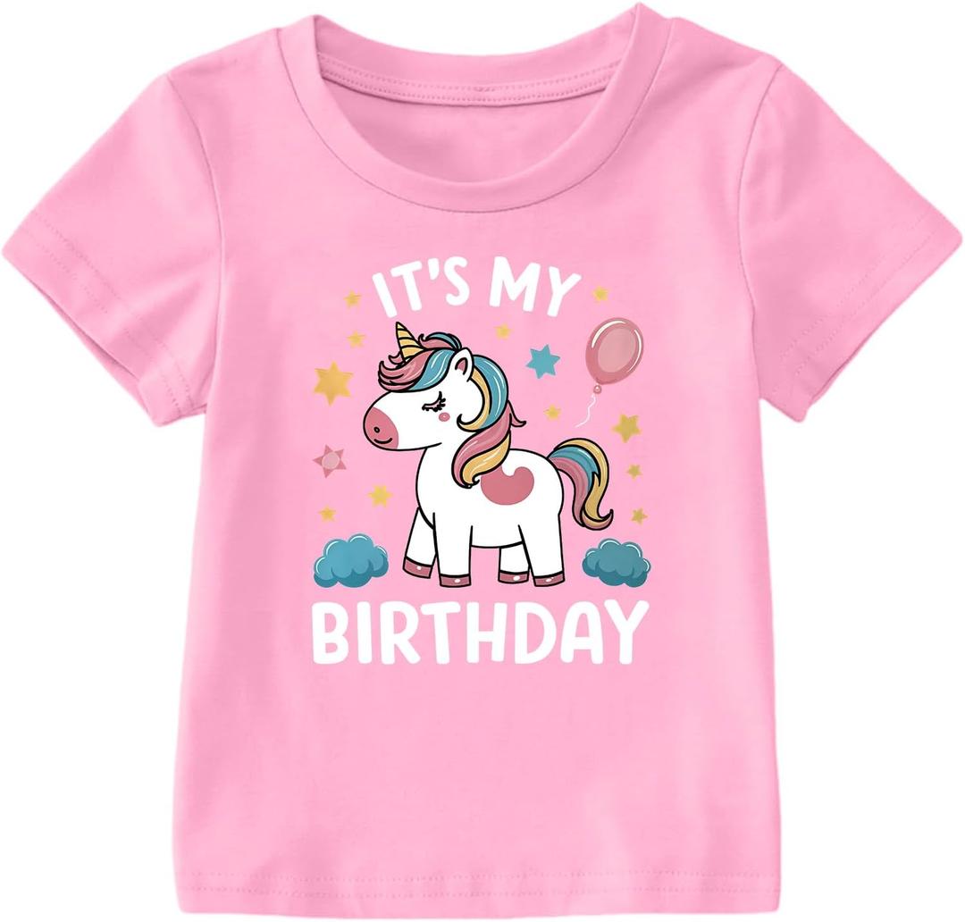 It's My Birthday Shirt for Toddler Girls 1st 2nd 3rd 4th 5th Girls Birthday Party Outfit Short Sleeve Gift Tshirt, Size 100 It's My Birthday Shirt for Toddler Girls 1st 2nd 3rd 4th 5th Girls Birthday Party Outfit Short Sleeve Gift Tshirt, Size 100