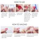 French Tip Press on Nails Short Square Fake Nails Colorful False Nail with Design Glossy Full Cover Nude Glue on Nails Artificial Acrylic Nail Cute Stick on Nail for Women Girls Manicure 24pcs (style02)