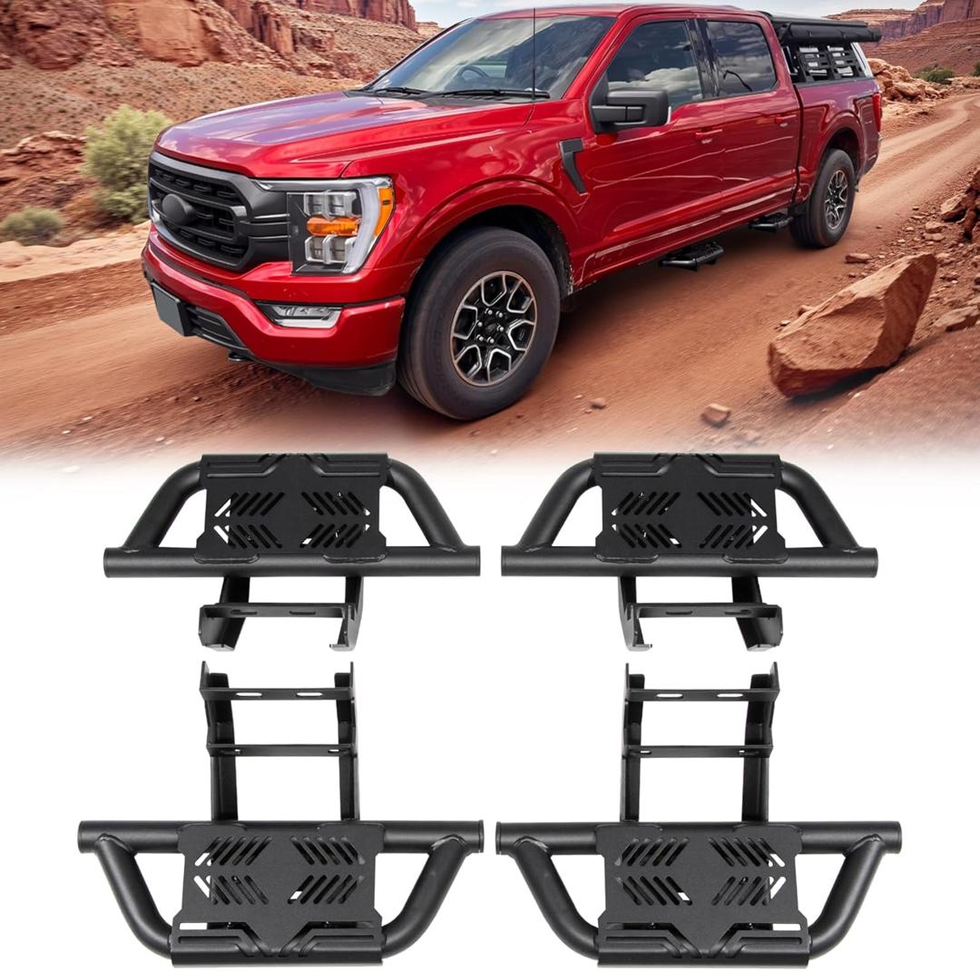 EZ Side Steps Running Boards Fit for 2015-2025 Ford F150 F-150 SuperCrew Cab 4-Doors & 2017-2025 Ford F250 F350 Super Duty Crew Cab