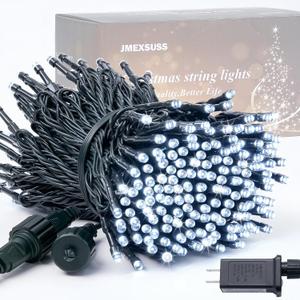 JMEXSUSS 250 LED White Christmas Lights Outdoor, 91.5ft Extendable White String Lights Indoor, Christmas Tree Lights with 8 Modes for Room Garden Patio Wedding Party Christmas Decorations