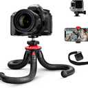 Fotopro Flexible Tripod with Remote for Phone, Waterproof and Anti-Crack Phone Tripod Stand Portable Travel Tripods for Live Streaming Vlogging Video (Black and Red)