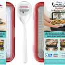 Fancy Panz Bundle - 2 Red Classic Aluminum Foil Pan Carrier with Lid - Elevated Food Serving Tray - Portable Casserole Carrier with Lid - Made in The USA