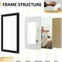 YESKAY 11x14 Picture Frame Set of 9, Photo Gallery Wall Frame Set, Display Pictures 8x10 with Mat or 11 x 14 Without Mat, Multi Photo Frames for Wall Mounting or Table Top Display, Black