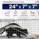 Heavy Duty Catch Release Large Live Humane Animal Cage Trap (24 x 7 x 7)