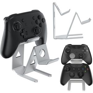 ASIEIT 2Packs Controller Holder, 2 Tier Universal Aluminum Display Stand for Desk Game Enthusiasts Gift Stand Compatible with Series XS, Elite 2, PS5, PS3, Switch Pro and Almost All Controller, Silver