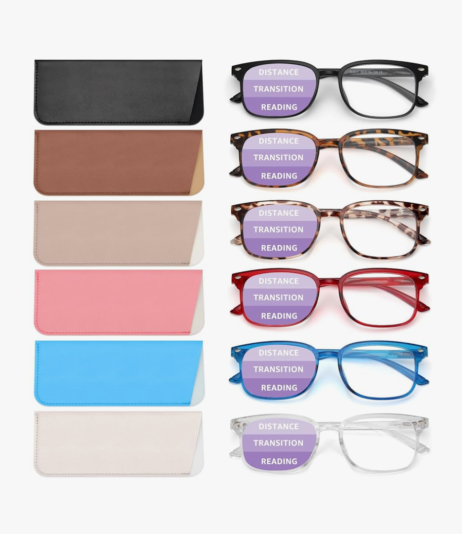 NOVIVON 6 Pack Reading Glasses for Women/Men, Bifocal, Progressive, Readers for Women/Men, Eye glasses(3.0)