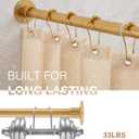 Gold Corner Shower Curtain Rod, [39"-69"] x [55"-85"] Adjustable L Shaped Shower Rod No-Sagging 90 Degree Curved Curtain Rod for Bathroom Bathtub with 12 Ring Hooks & Ceiling Support