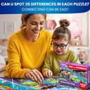 QUOKKA 100 Piece Puzzles for Kids Ages 4-6  4 Puzzles for Kids Ages 6-8  Search and Find Animals and Construction Vehicles Kid Activities for 8-10 yo  Toddler Learning Toy Game Gift for Boys 5-8