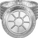 JAPCHET 20 Pack 10 Inch 2.95 Inch Deep Round Aluminum Foil Trays, 2800ML Foil Disposable Aluminum Pan Containers for Roasting, Baking, Cooking, Reheating