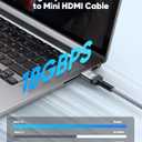 Highwings Mini HDMI to HDMI Cable 10FT, 4K 60Hz High Speed HDMI to Mini HDMI Cable Male Bi-Directional 2.0 Cord, for HDTV, Tablet, Camera and Camcorder [Aluminum Shell, Nylon Braided] (Grey)