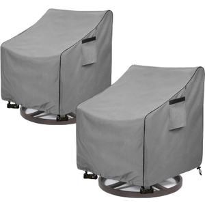 Okcool Outdoor Swivel Chair Cover 2 Pack,Outdoor Furniture Patio Chair Covers Waterproof Clearance,(33"W x 35"D x 38.5"H) Outdoor Lawn Patio Furniture Covers,Grey