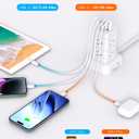 One Beat Tower Surge Protector Power Strip 10 ft,Long Flat Extension Cord with Multiple Outlets,8 AC Outlets with 4 USB Ports,Desktop Charging Station for Multiple Devices,for Home Office College Dorm