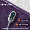 Beautyrest Heated Blanket, Eletric Throw Blanket, Soft, Warm, Reversible Plush - Sherpa Heating Blanket Throw for Office, Couch, 3 Heat Settings, 2 hr Auto Shut Off, Machine Washable, 50 x 60 Purple