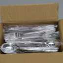 PULOTE 150PCS Silver Plastic Silverware Disposable - Heavy Duty Silver Plastic Cutlery Set - Plastic Utensils Set Include 50 Knives,50 Forks and 50 Spoons for Wedding,Party&Christmas