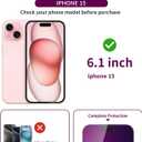 2 Pack Privacy Screen Protector for iPhone 15 Tempered Glass 6.1inch Private Glass Anti-Spy Eye Protection Anti-Scratch Full Coverage No Bubble