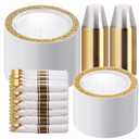 WELLIFE Guests Dinnerware Sets, Gold Plastic Plates，Platos Para Fiestas Elegantes Desechables 182 PIECES