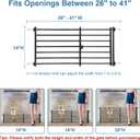 Malier Indoor Dog Gate with Door, 26-41" Extra Wide Full Metal Pet Gate Short Dog Gate for Stairs, Pressure Mount 14'' Tall Small Puppy Low Gate Easy Step Over for Doorways