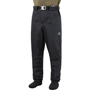 BASSDASH Mens Breathable Wading Pants Waist Waders with Pockets Waterproof Fly Fishing Stocking Foot Lightweight FW09 (Black, X-Large, Stocking Foot 11-12)