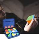 Speed Cube Storage Case Compatible with Rubik's Cube for GAN Magic Puzzle Cubes, Carrying Bag Holder with Mesh Pocke for Brain Teaser Fidget Toy/Cube Stand/Tutorial (Box Only) - Blue