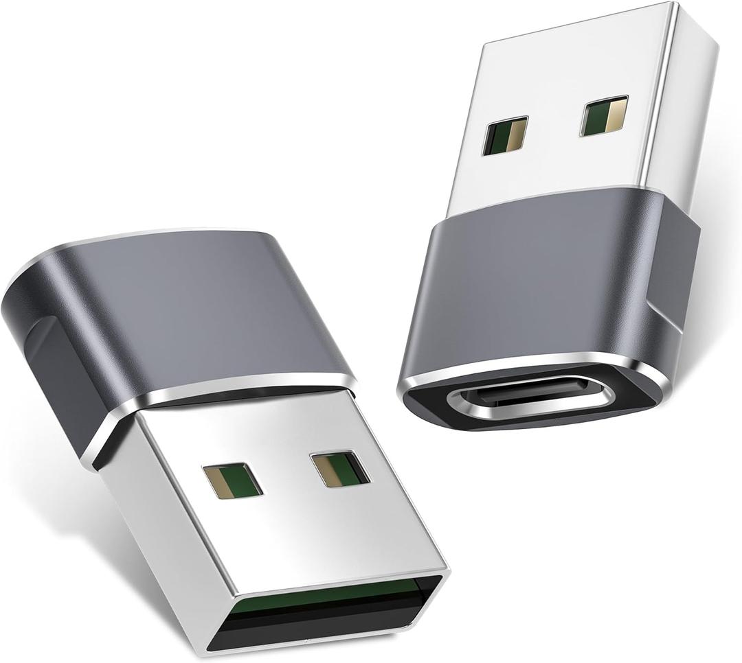 Basesailor USB to USB C Adapter for iPhone 16 Charger 2Pack,USBC Female to A Male OTG Type C Converter for Apple Watch Ultra iWatch 8 9 10,iPhone 15 14 Plus Pro Max,AirPods,iPad,Car,Samsung S25 S24,17