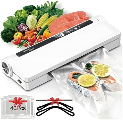 40 Vacuum Bags+3 Sealing Strips Food Saver Vacuum Sealer Machine ABS Material for homeuse