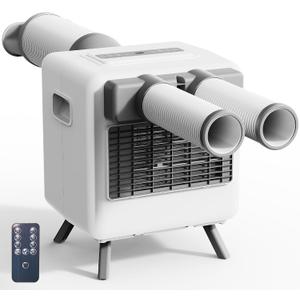 Tent Air Conditioner - Portable Air Conditioner 3300BTU, Compact Air Cooler AC Unit, 24 Hours Timer, Safety Lock, 3 Modes for Tent, Camping, RV, Truck, 110v Plug in, No Battery (White)
