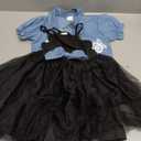 Toddler Baby Girls Spring Fall Outfits Sleeveless Tulle Dress with Button Up Coat Headband Set Infant Cute Clothes (Black) 18-24M 