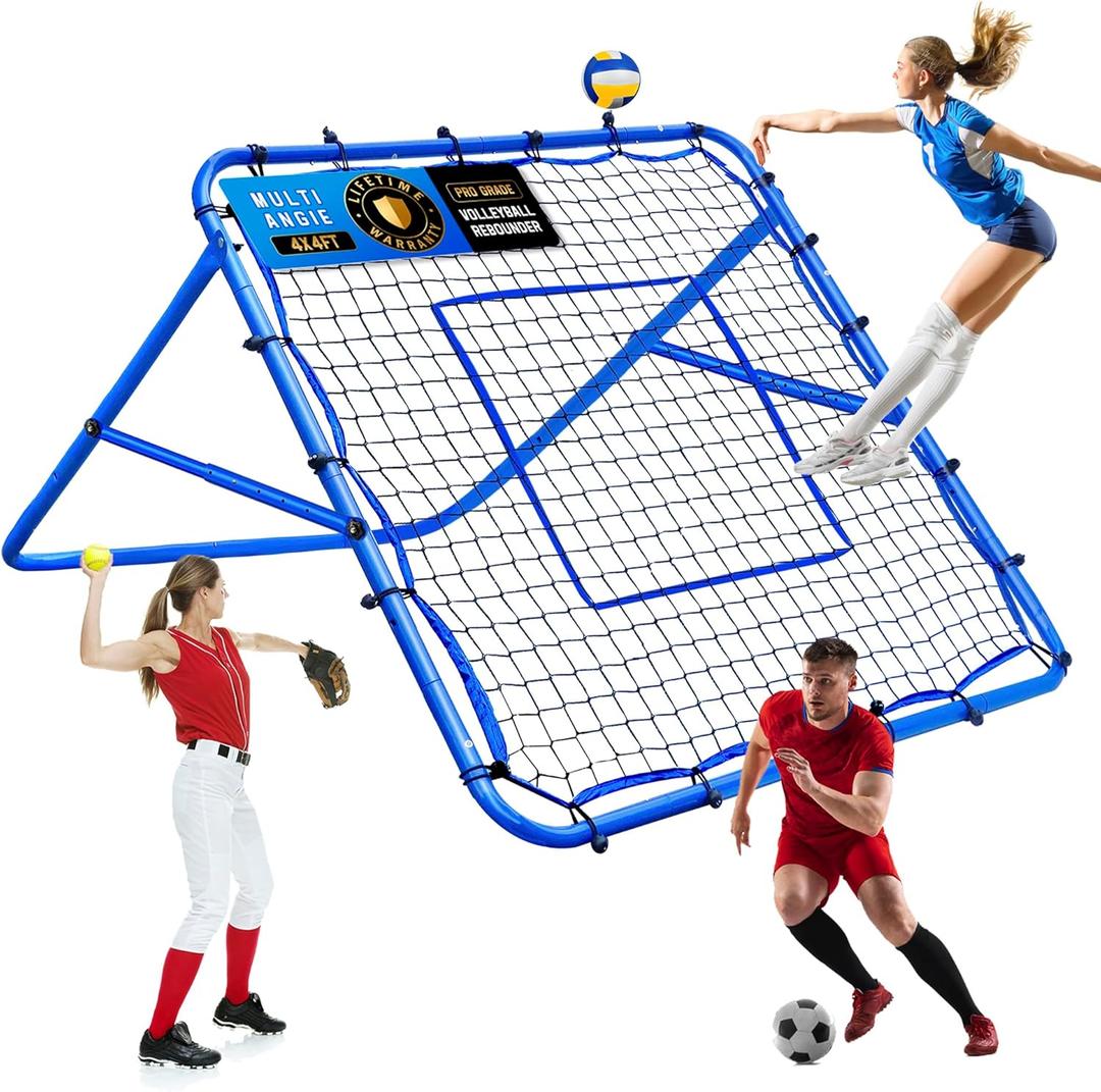 Volleyball Baseball Rebounder Net, Softball Rebounder Pitchback Net Quick Adjustments, Quick Adjustments Lacrosse Bounce Back Practice Equipment, Ideal for Outdoor Indoor and Backyard Training