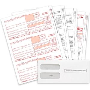 Blue Summit Supplies 1099 NEC Tax Forms 2024, 50 4 Part Tax Forms Kit, Compatible with QuickBooks and Accounting Software, 50 Self Seal Envelopes Included