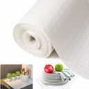 Beautysaid Shelf and Drawer Liner for Kitchen Cabinet, Non Adhesive Non Slip Shelf Paper Waterproof Washable Thickened for Dresser Pantry Shelve Bathroom Protector Liner(White,23.6 in x 10 FT), 23.6"W x 118"L