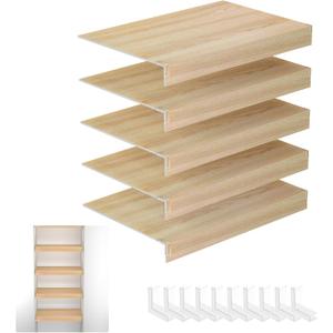 Wire Shelf Cover,Suitable for 24x16 Inch Pantry Wire Rack Covers,0.25 Inch Thick PVC Wood-Look Faux Wood Shelf Covers,Set of 5 (24W*16D Inch)