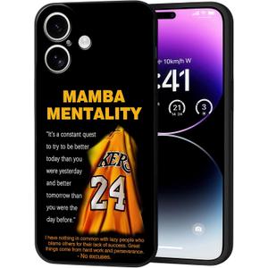 Basketball Legend Player Phone Case for iPhone 16 Case, Compatible with iPhone 16 Case 6.1 inch, Soft Silicone Protective Cover, Anti-Scratch Shockproof Phone Case for Men Boys